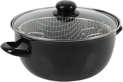 Zylo® Frituurpan Inductie - Frituurpan - Frituurmandje - Zwart - 20cm x 20cm x 12cm