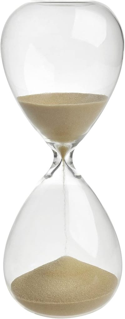 SnelShoppen - Decoratieve Zandloper 15 Minuten, Glas, Gouden Zand, Interieur Accessoire, 19 cm Hoog, Voor Woonkamer en Kantoor