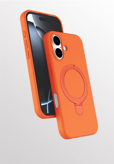 Hoesje Geschikt voor iPhone 17 hoesje zacht siliconen Oranje - Liquid Backcover ring hoesje Geschikt voor Magsafe