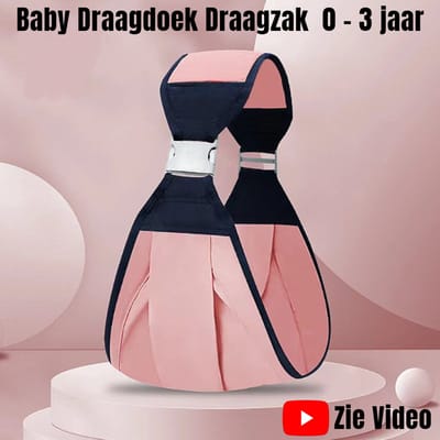 Allernieuwste.nl® Baby Draagzak Draagdoek Babydrager ROSE - 0 to 3 jaar - Ergonomische Veilige Buikdrager Baby Drager Babydraagzak - Rose