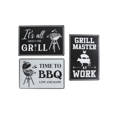 Wandbord BBQ Grill metaal decoratie 20x30cm multicolor speelgoed.
