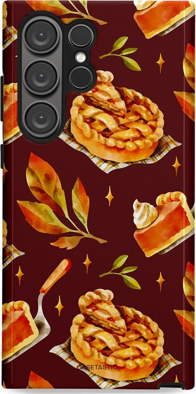 Casetastic Hoesje Geschikt voor Samsung S23 Ultra - Stijlvolle Beschermende Duo-layer Case - Karamel Appel Ontwerp