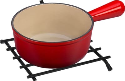 Excellent Houseware Pannenonderzetter - 2x - zwart - vierkant - metaal - 20x20 cm - hittebestendige onderzetter