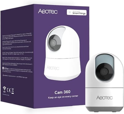 Beveiligingscamera met 1080p Full HD, Nachtzicht en 2-Weg Audio - 360° Persoonsherkenning en Bewegingsdetectie