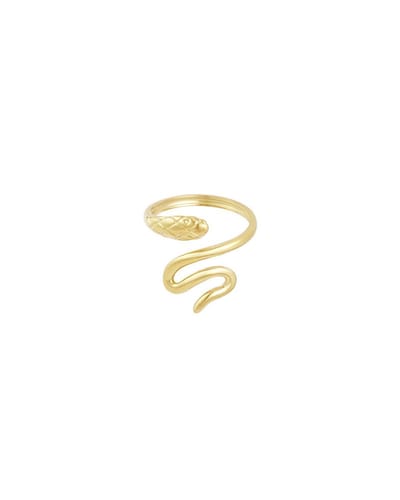 Ring Slang / Snake - Goudkleur - verstelbaar - statement ring - Roestvrij staal
