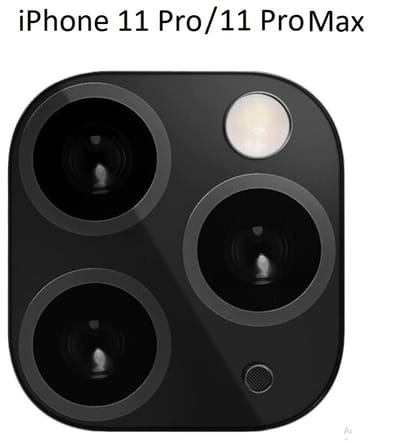Geschikt voor iPhone 11 Pro (Max) Camera Lens Metal Protector - Zwart