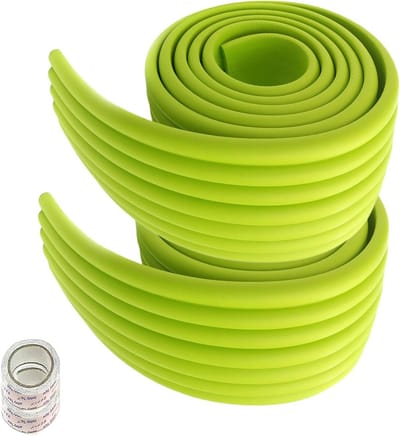 Zekeringbuffer 4 m x 80 mm - Stootkussen voor Hoeken - Zacht - Veilig - Anti-botsing - Kinderveilig - Softbescherming - Groen