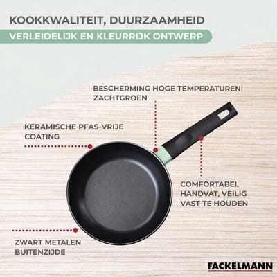 Pan 20 cm aluminium met keramische antiaanbaklaag zonder PFAS Fackelmann Brandao