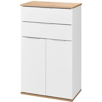 LIVARNO Kast met 2 laden en 2 deuren - wit met eikenlook