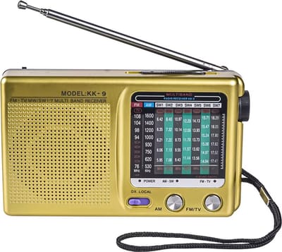 Baijiali - Draagbare Mini Pocket Radio AM/FM op batterijen - Goud