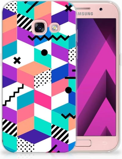Samsung Galaxy A3 2017 TPU Hoesje Blokken Kleurrijk