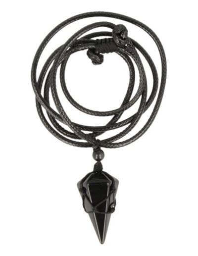 Obsidiaan zwart ketting mannen cone