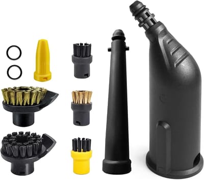 Set van 10 accessoires voor stoomreinigers, handspuit, vervangingsonderdelen voor SC1 SC2 SC3 SC4 SC5, inclusief ronde borstel, verlengnozzle, voegennozzle en kromme nozzle