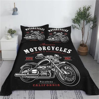 Coole Motorfiets Sporten Laken Set 3D Geprint Motorrijder Polyester Bed Laken met Kussensloop Beddengoed Sprei 2/3 stuks cot size 70x133cm