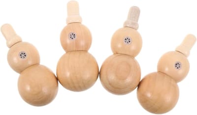 Houten Kazoo Set - Houten Fluitjes - Muziek Maken - Traditioneel Ontwerp - 4 stuks - Khaki