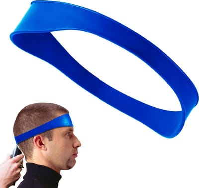 Halslijn Scheer Sjabloon - Haartrimgids Neklijn - Zelf Kapsels Maken - Flexibele Siliconen Band - 5461 cm Omtrek - Blauw