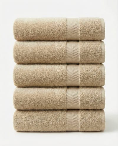 Blanche Nuit Handdoeken 50x100 cm - 5x Luxe Handdoeken - 100% Katoen - 500 gr/m2 - Zand