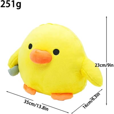 Schattige Cartoon Pluche Eend Pop Knuffeldieren Pop Met Messen Zachte Pluche Knuffels Katoenen Pop Kussen Decor Verjaardagscadeaus yellow