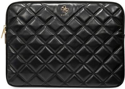 GUESS, 13 / 14 inch gewatteerde PC tas met 4G logo, Zwart