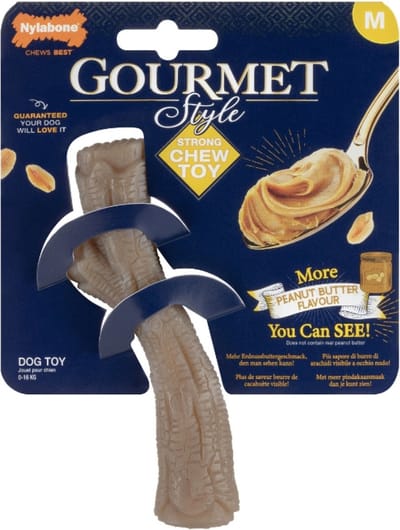 Nylabone Gourmet Stick Pindakaas - Hondenspeelgoed - Medium
