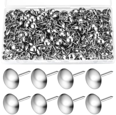 Dailygoods - 320 stuks polsternagels, polsterpennen, vintage meubelnagels voor meubels, stoelen, bedden, nagels, decornagels - 11x17 mm (zilver)