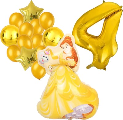 Belle ballonnen pakket - Belle en het Beest - 89x64cm - Folie Ballon - Prinses - Themafeest - 4 jaar - Verjaardag - Ballonnen - Versiering - Helium ballon
