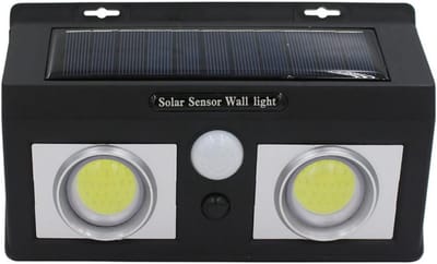 Zwarte LED Wandlamp op Zonne-energie met Bewegingssensor en Schemersensor (2 Stuks)