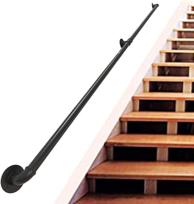 Trapleuning - Muursteun - Veiligheid Binnen Buiten - Corrosiebestendig Vuilafstotend - 60 cm - Zwart