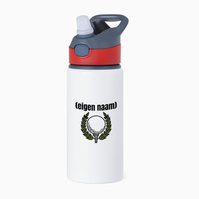 Hacebo® - golfbal met eigen naam waterfles met rietje rood - Golf - golfers - leuk cadeau voor iemand die houdt van golfen - cadeau - kado - water fles - 650ML
