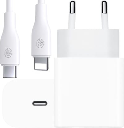 Oplaadstekker geschikt voor iPhone 14/13/12/11/X + Lightning naar usb-C kabel - Snellader - 3 meter - Wit