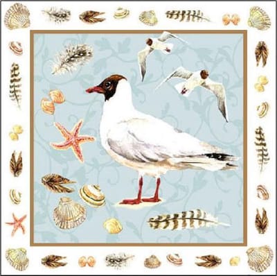 Ambiente - Servetten - 25 x 25 cm - Black Headed Gull Blue