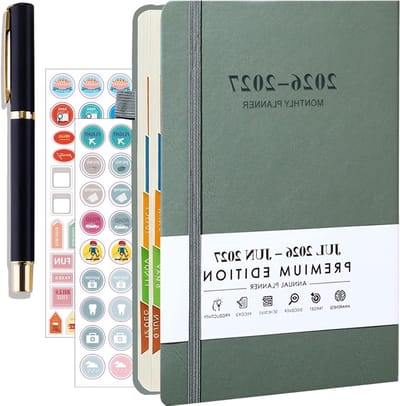 Academische Kalender 2025 A5 - Dagelijkse Planner met Maandtabs, Binnenzak en Penlus, Perfect voor Organisatie en Productiviteit