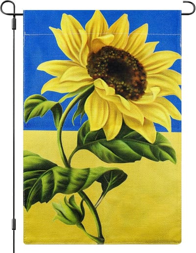 Nationale Vlag - Decoratieve Vlag - Buiten Decoratie - Met Zonnebloem - 30x45 cm - Blauw Geel