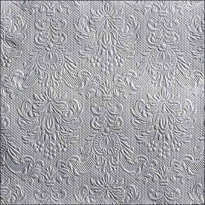 45x Tafel diner/lunch servetten 40 x 40 cm luxe deco print zilver