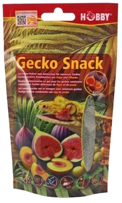 Hobby Terrano Gecko Snack 100 gr gelvoederpoeder voor omnivore Vijg & Pruim