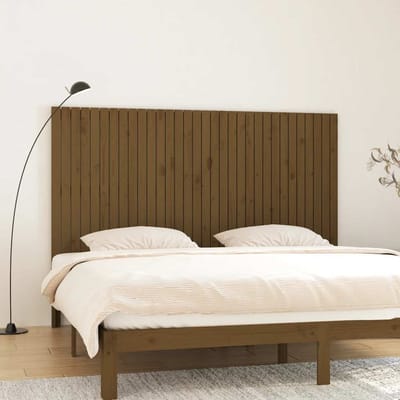 vidaXL - Hoofdbord - wandmontage - 204x3x110 - cm - grenenhout - honingbruin