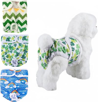 Set van 3 herbruikbare hygiënische broekjes voor honden, wasbare luiers tegen vlekken en incontinentie, ideaal voor oudere of zieke honden