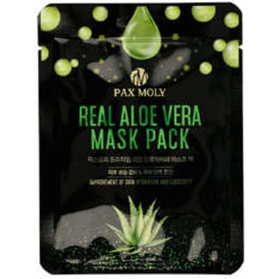 Pax Moly Real Aloe Vera Mask Pack 25 ml -  Maska w płachcie nawilżająco - łagodząca z ekstraktem z aloesu