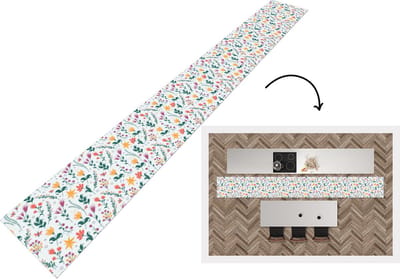 Keukenloper - Keukenmat - Patronen - Bloemen - Bladeren - 400x50 cm - Keuken vloerkleed
