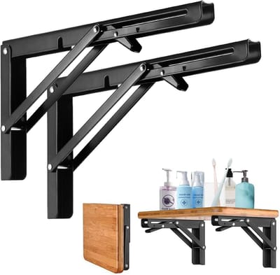 Vouwconsole voor zware belasting, 300 mm, set van 2, wandmontage, ruimtebesparende DIY houder voor tafels en boekenplanken, ideaal voor klaptafels en schappen
