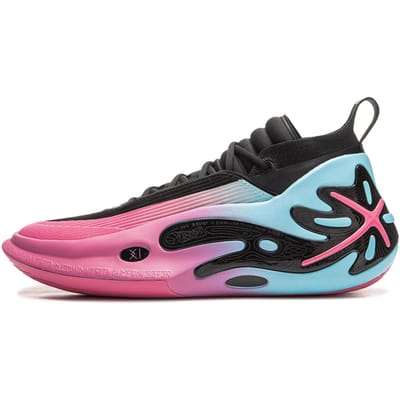 Li Ning WOW11 Basketbalschoenen Heren Mid top Zwart Roze ABAU049-33 42 black