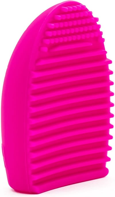 Intirilife kwastenreiniger van siliconen in roze - 7,3 x 5,5 x 3 cm - reinigingsmatje voor make-up kwasten en sponsjes
