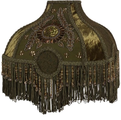 Baroque - Lampenkap - Lampenkap Victorian Vierkant 34 cm - Groen - Stof - 21x34x34 - Fabric