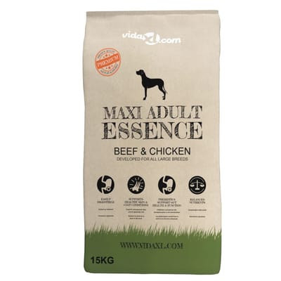 vidaXL - Premium - hondenvoer - droog - Maxi - Adult - Essence - Beef - & - Chicken - 15kg
