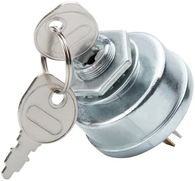 Ontstekingsschakelaar tractor - Contactslot startschakelaar - Grasmaaier motor - 5-polig aluminium - 40.8mm diameter - Zilver