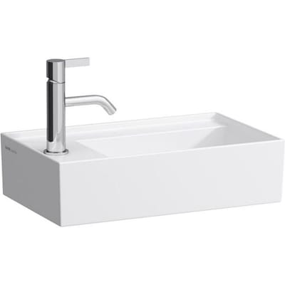 LAUFEN Kartell hand wash basin 28 x 46 cm with 1 tap hole, tap bench left H8153357161111