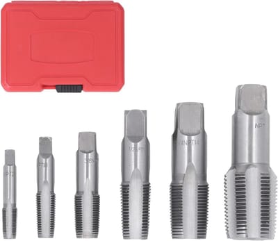 6 Delige Carbon Staal NPT Tap Set voor Pijpen Onderhoud met Opbergdoos