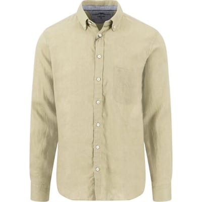Fynch-Hatton Overhemd Premium Solid Linnen Button-Down Pistache / male