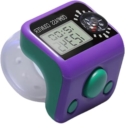 Vingerteller Ring - Mini Teller - Scores Bijhouden - Met Kompas - Compact Ontwerp - Willekeurige Kleur