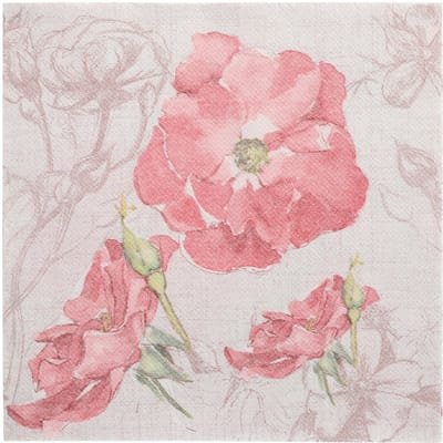 50 Servetten ROYAL Collection 1/4 vouw 40 cm x 40 cm turkoois Blossom